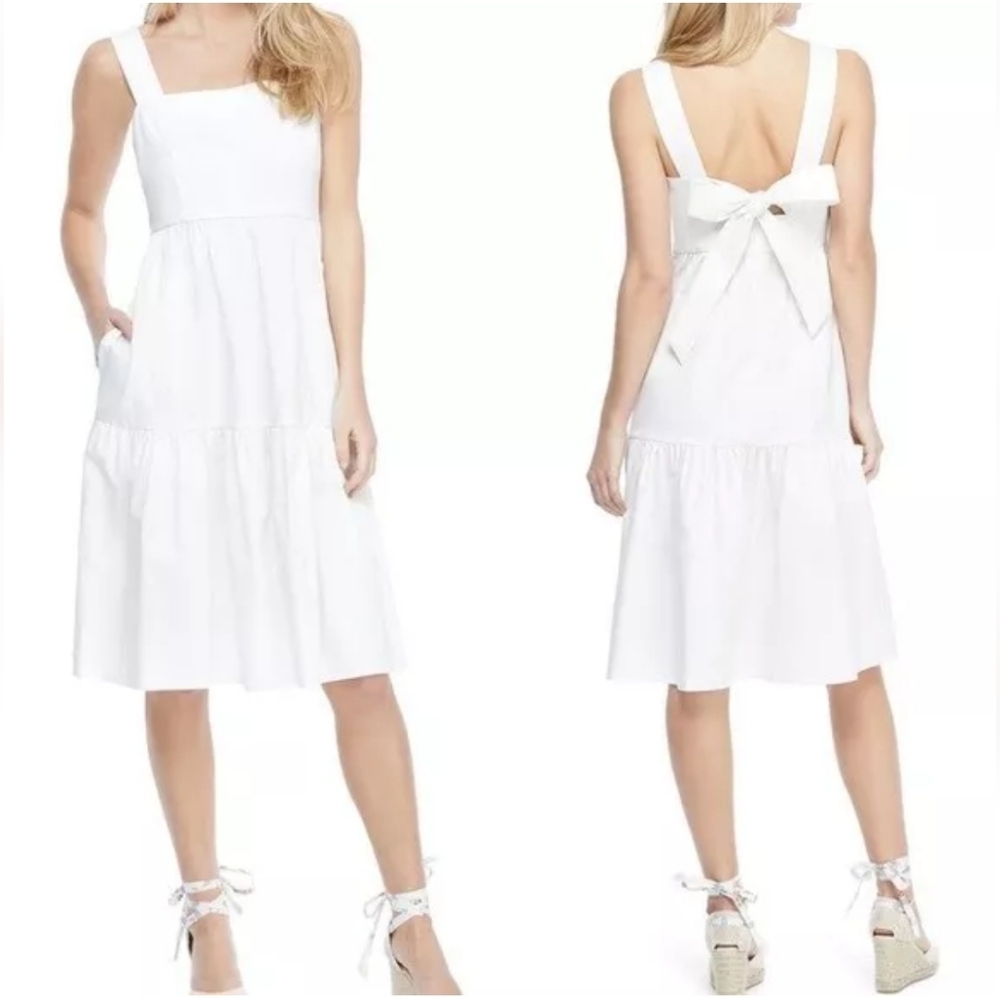Gal Meet Glam Desiree White Bow Back Sun Dress